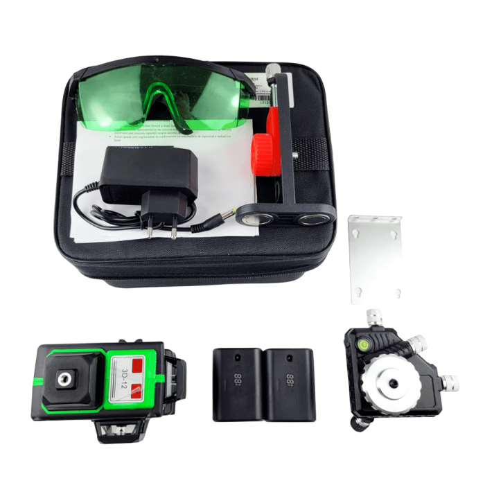 Nivela laser 12 linii cu dioda verde si accesorii incluse, Bitmi 10120 [6]