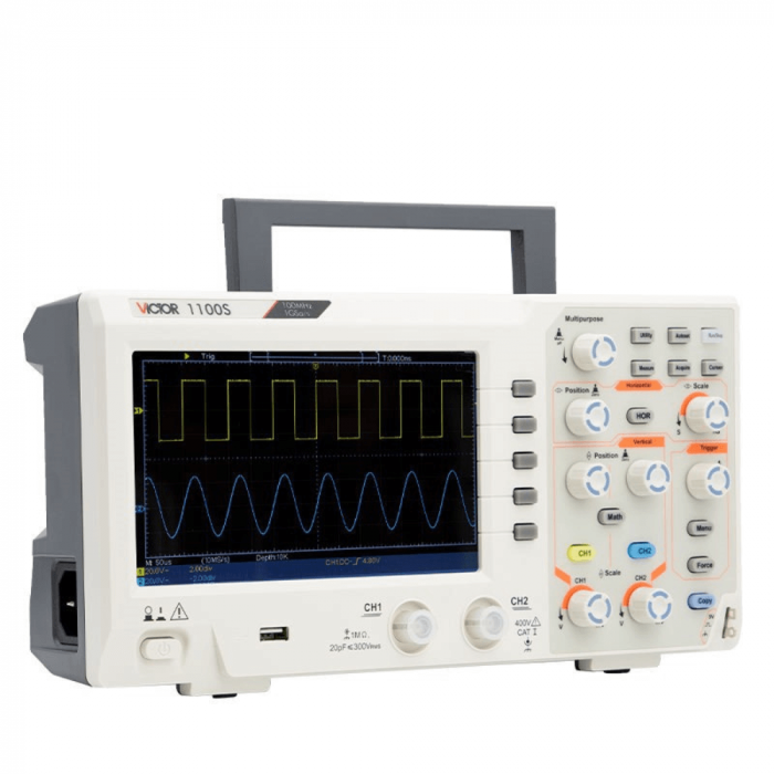 Osciloscop digital cu 2 canale 100MHz 1GSa/s Victor 1100S [2]