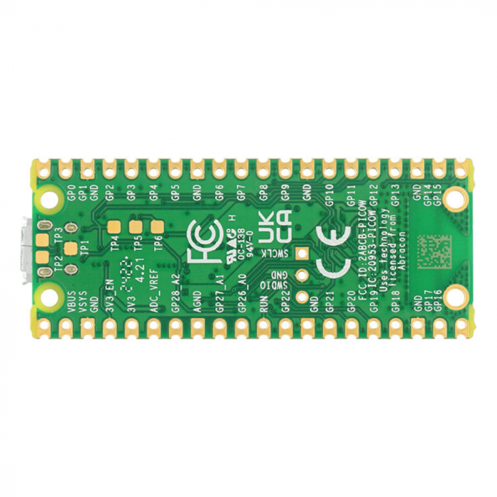 Placa de dezvoltare Raspberry Pi Pico W, RP2040, 264kB RAM, CYW43439 [3]
