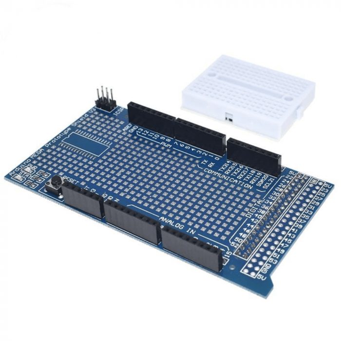 Shield cu mini breadboard pentru prototipuri, compatibil Arduino MEGA [4]