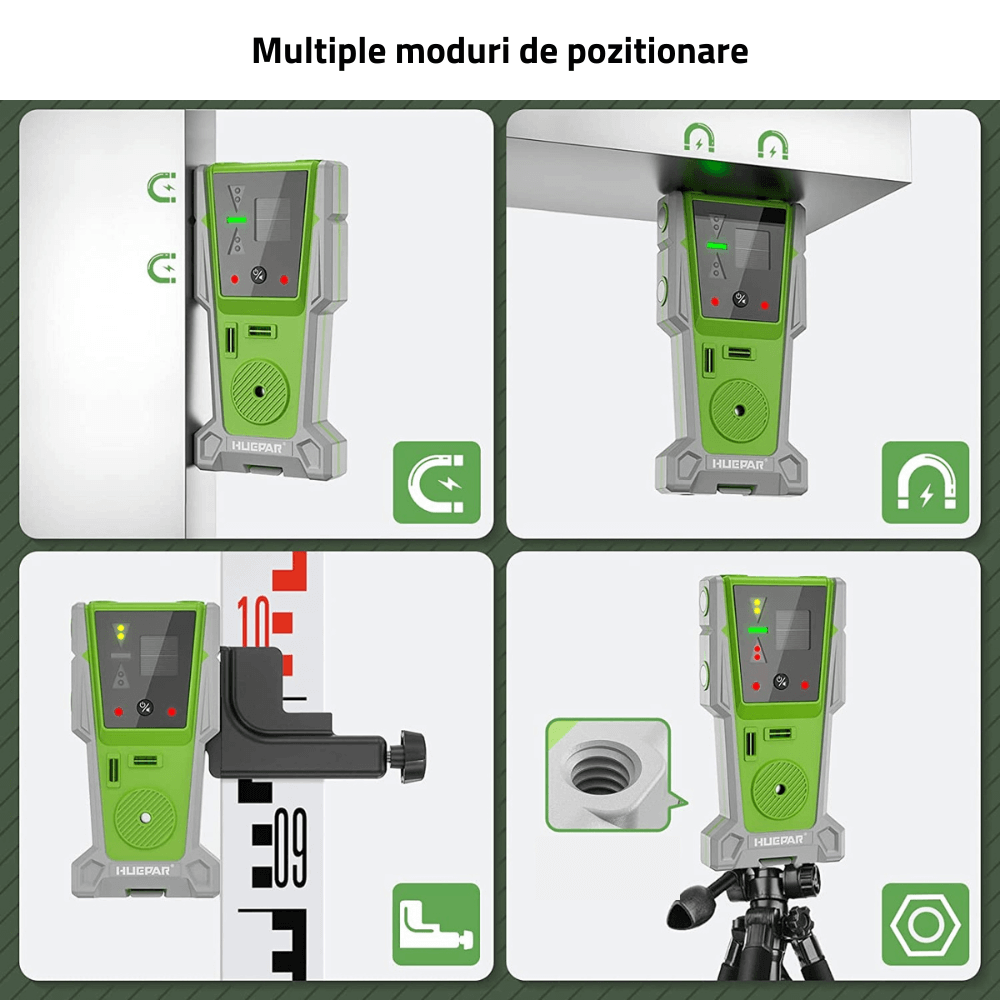 Receptor laser Huepar LR-8RG pentru nivela laser Huepar cu fascicul verde si rosu [2]