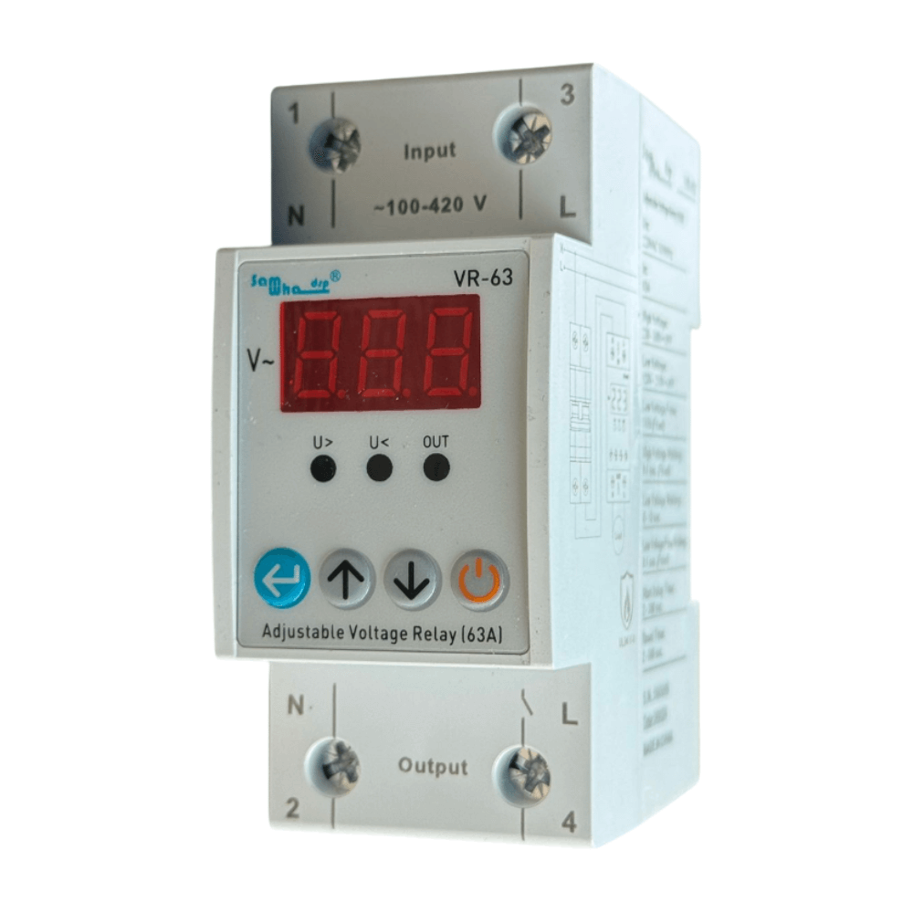 Releu de protectie la tensiune si curent, ajustabil, 0-450V, VR-63 [3]