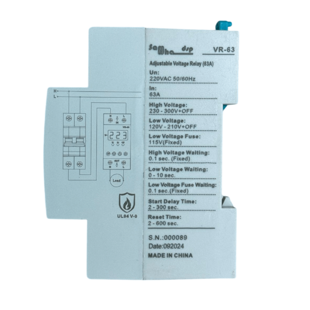 Releu de protectie la tensiune si curent, ajustabil, 0-450V, VR-63 [4]