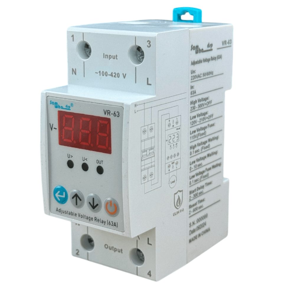 Releu de protectie la tensiune si curent, ajustabil, 0-450V, VR-63 [2]