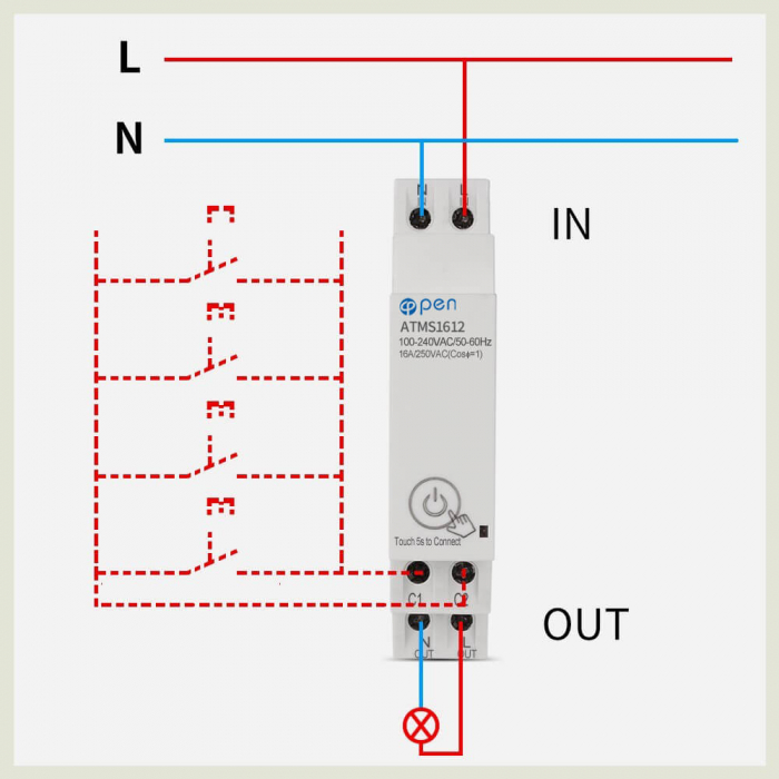 Releu de temporizare 220V AC, control de la distanta OPEN ATMS1612 [4]