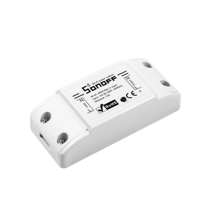 Releu inteligent cu 1 canal, Wifi 2.4 GHz, 10A/2200W, Sonoff Basic R2 [2]