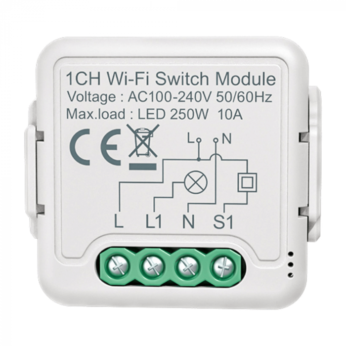Releu Smart Pentru Sisteme De Iluminat, Wifi, 1 Canal, 220v, 2.4ghz