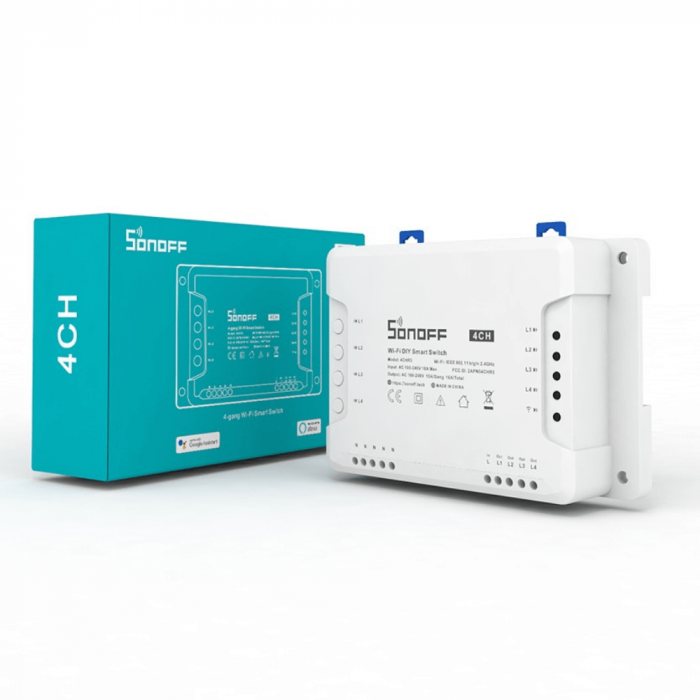 Releu Smart, WiFi, 4 canale, 2200W, 10A, Sonoff 4CHR3 [3]