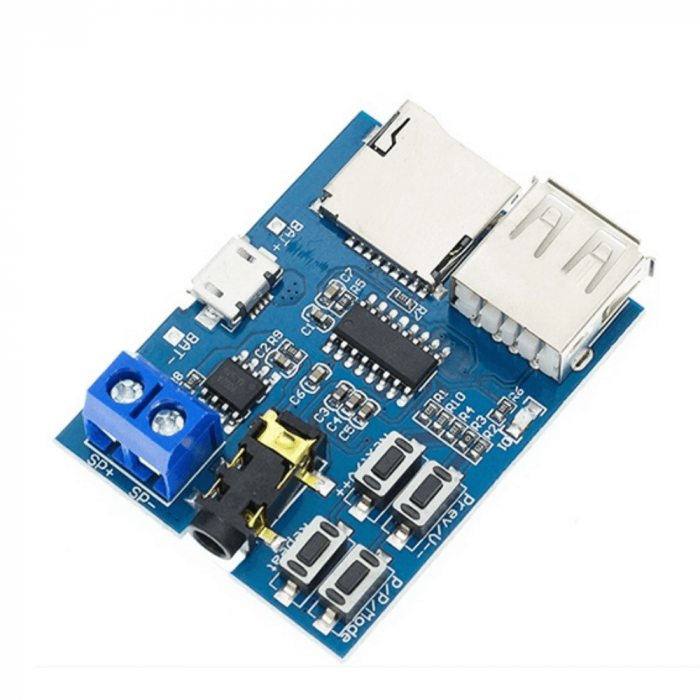 Modul player MP3 cu amplificator 2W, micro USB, card TF [2]