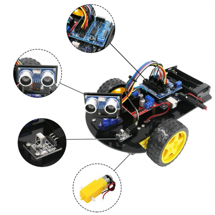 Kit de robot cu senzor ultrasonic HC-SR04, Bitmi 10083 [5]