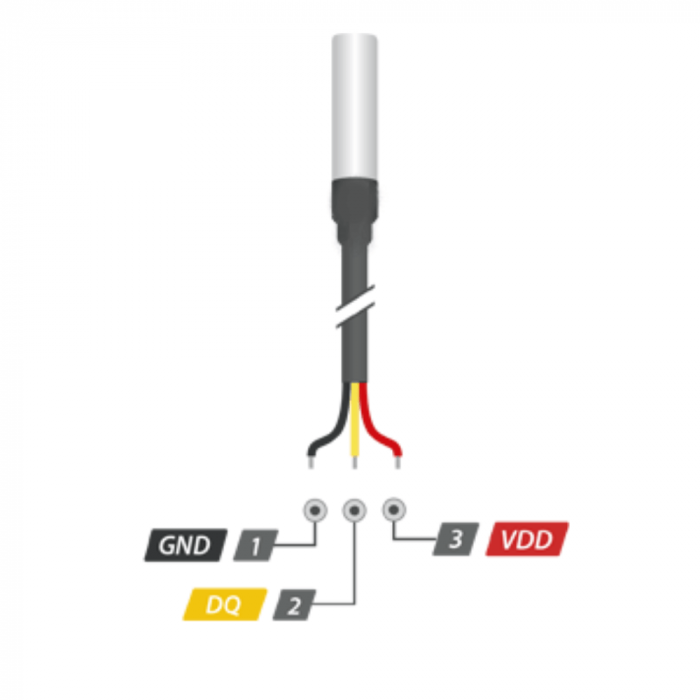 Senzor de temperatura DS18B20 tip sonda, compatibil Arduino [5]