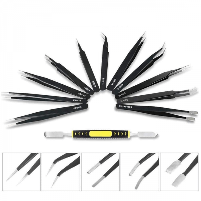 Set 12 pensete antistatice ESD pentru electronisti, Bitmi 10036 [2]