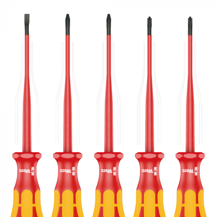 Set 7 surubelnite slim izolate 1000V VDE, 160 iSS/7, Kraftform Plus, Wera 05135961001 [2]