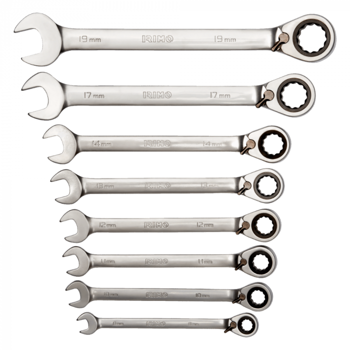 Set 8 chei combinate cu clichet, 8 - 19 mm, Irimo 18-8-H [2]