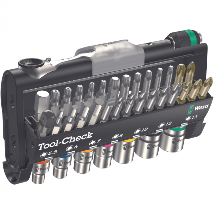 Set cheie cu clichet, biti si tubulare, 38 piese, Tool-Check 1 SB, Wera 05073220001 [2]