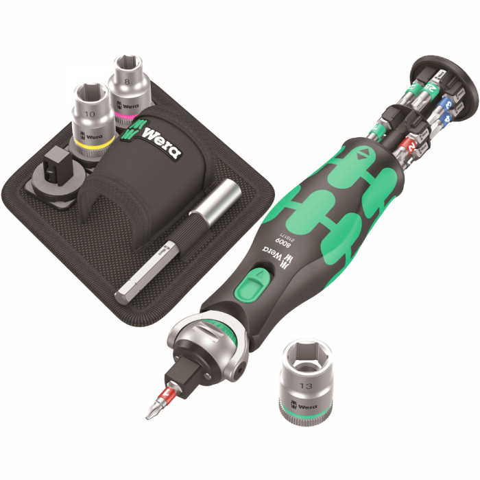 Set de surubelnita cu biti si tubulare, 18 piese, 8009 Zyklop Pocket Wera 05004281001 [2]