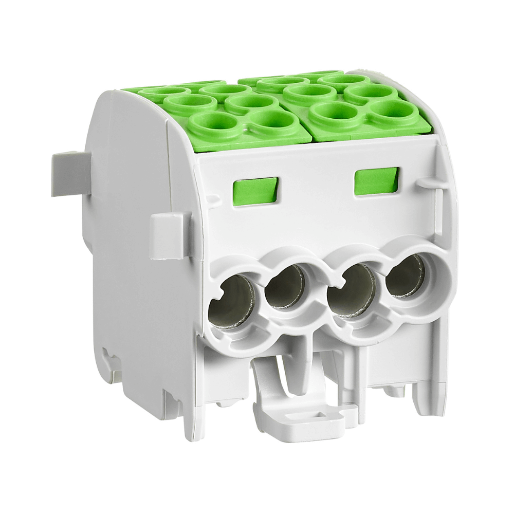 Clema derivatie izolata PE, Cu-Al, 1 pol, 35mmp, 4 intrari / 4 iesiri, galben-verde, SCHRACK IKA26232-X-3 [3]