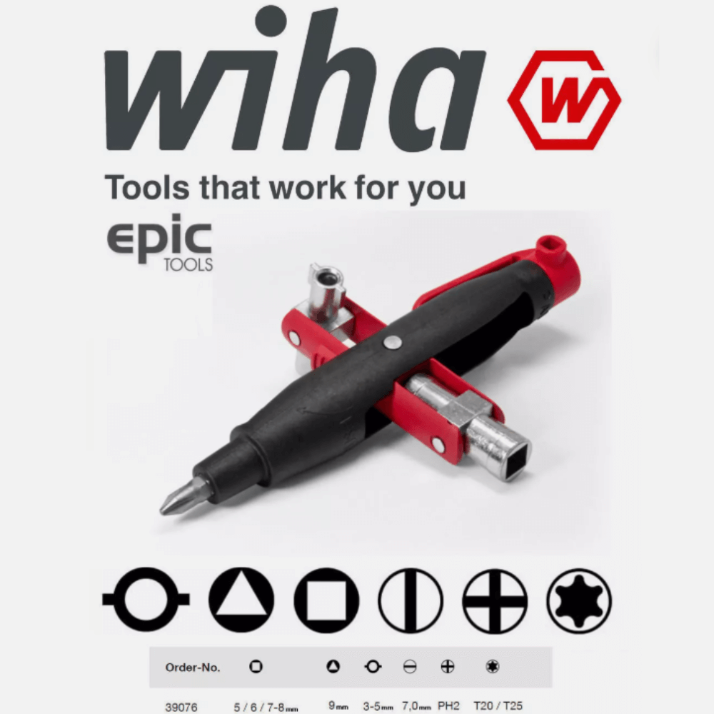 Cheie combinata pentru tablouri electrice, 9 profiluri - Wiha 39076 [3]