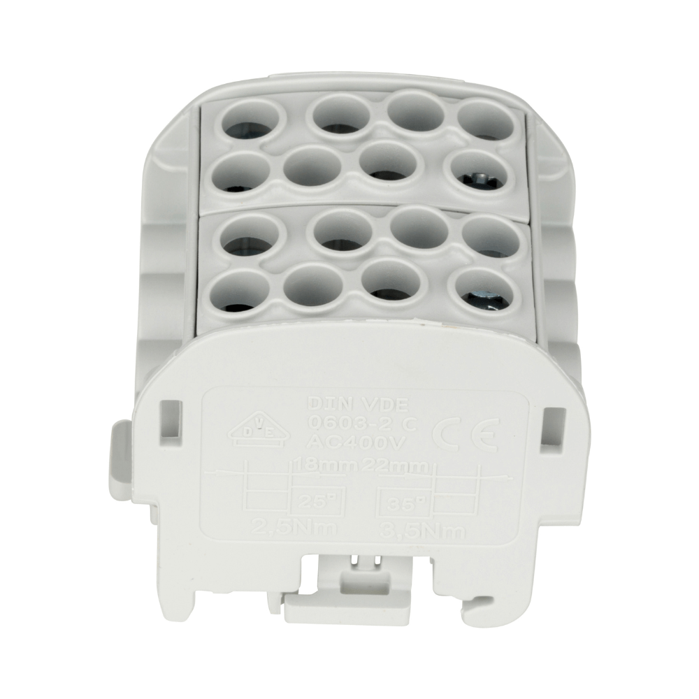 Clema derivatie izolata, Cu, 1 pol, 35mmp, 4 intrari / 4 iesiri, gri, SCHRACK IK026212-X-4 [3]