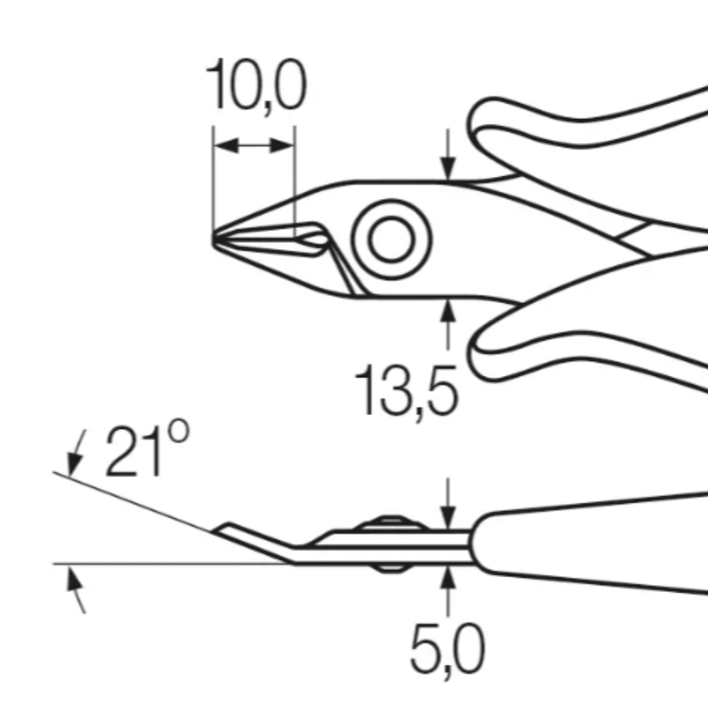 Cleste de precizie cu tais diagonal 130 mm pentru electronisti - Wiha 26818 [2]