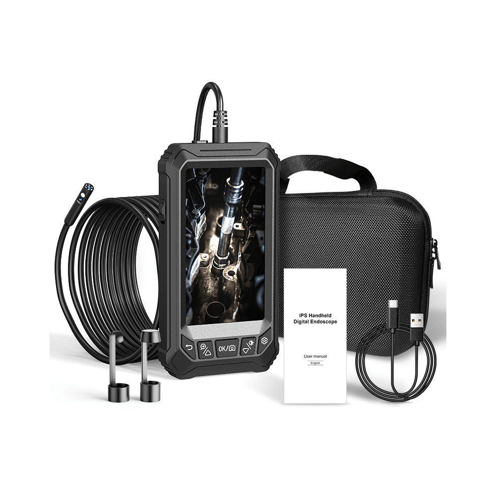 Endoscop digital portabil cu 3 camere, ecran 5" IPS, Full HD, cablu semirigid 5m [4]
