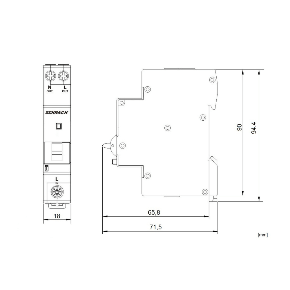 Intrerupator automat diferential, 1P+N, 6kA, C 25/003A, tip A, 1 modul, SCHRACK AI617525 [2]
