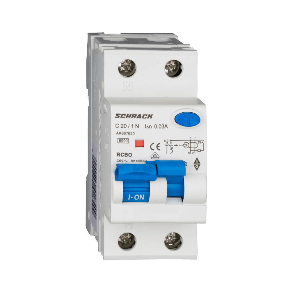 Intrerupator automat diferential, 1P+N, 6kA, C 20A, 30mA, tip A, SCHRACK AK667620 [2]