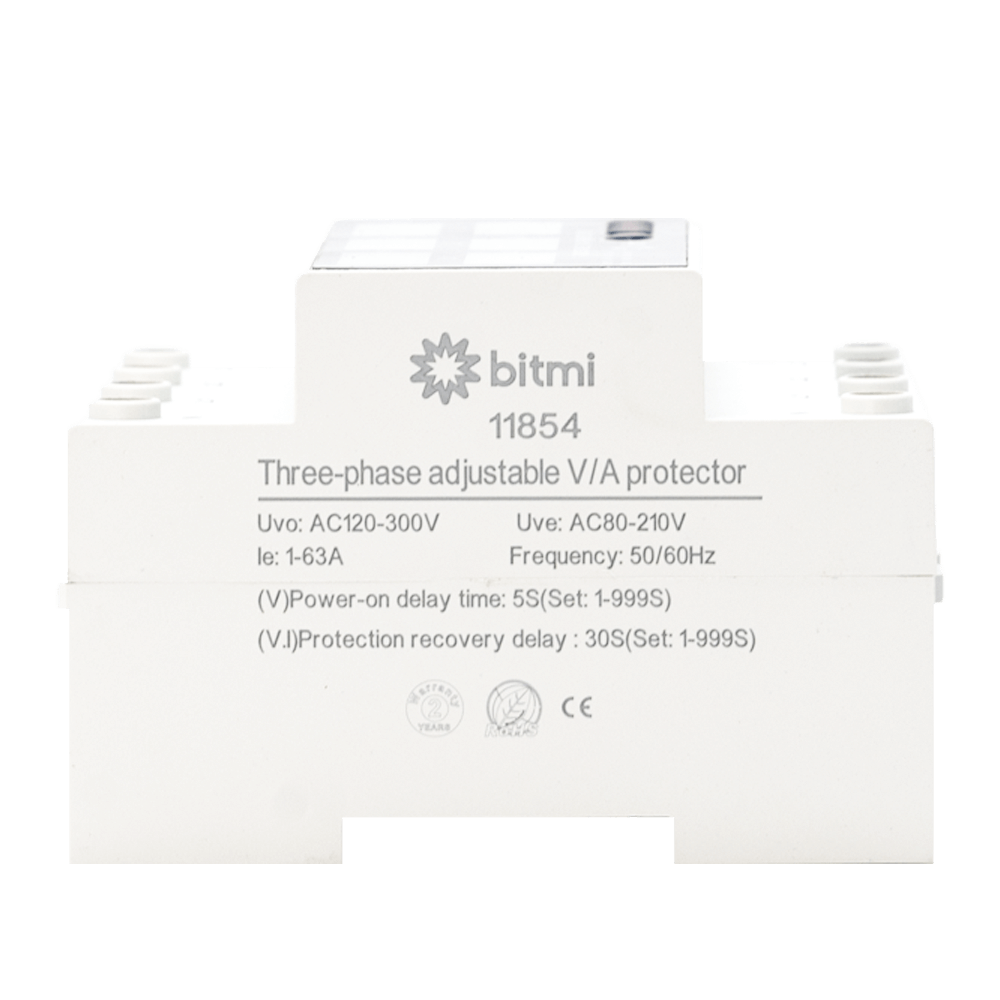 Releu trifazat asincron de protectie la tensiune si curent 1-63A, Bitmi 11854 [2]