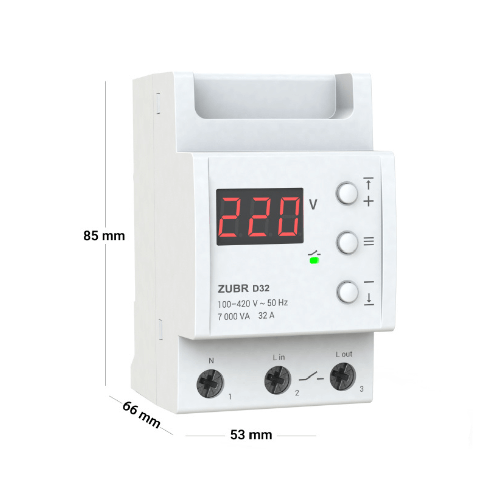 Releu protectie tensiune monofazat, 32A, ZUBR D32 [2]