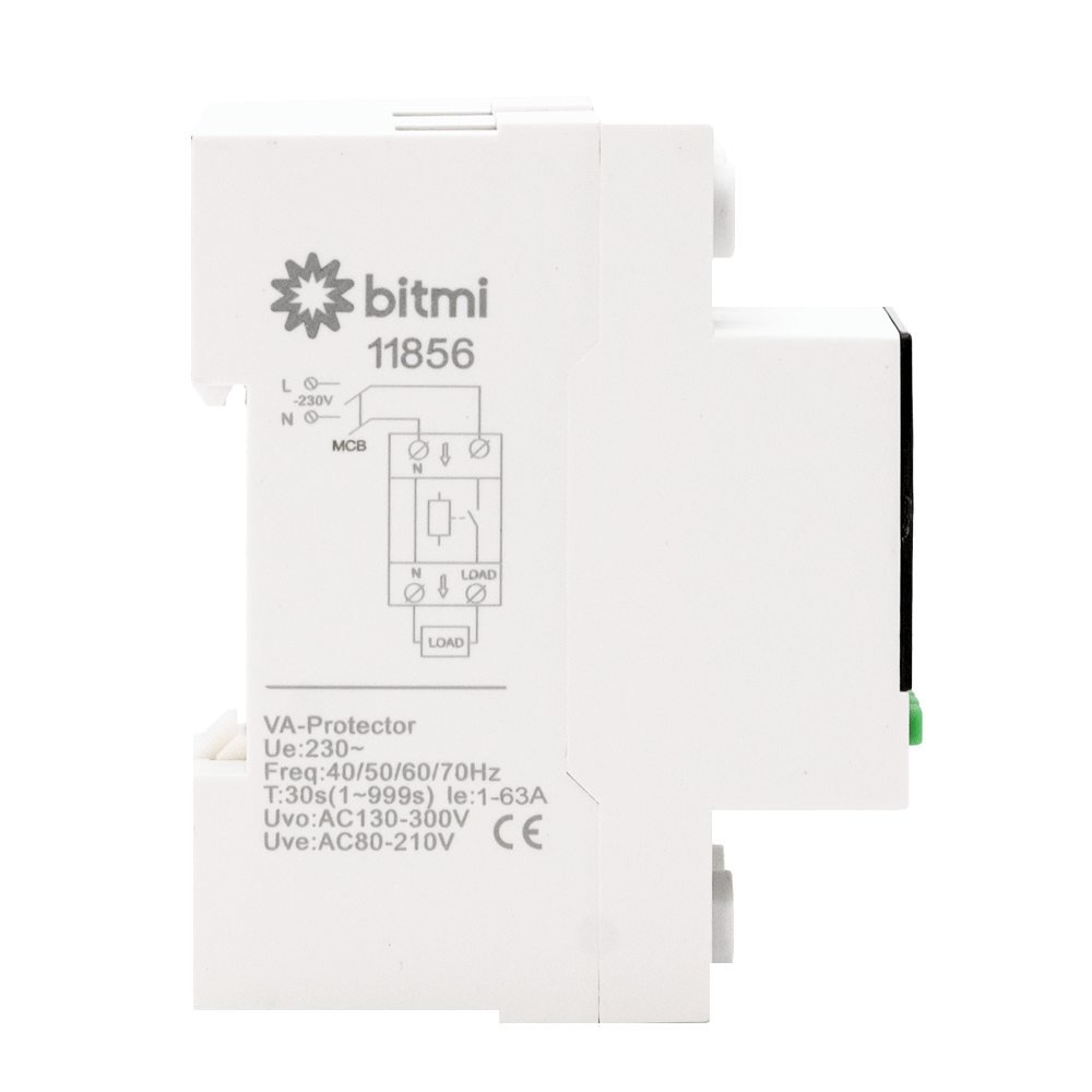 Releu de protectie la tensiune si curent cu reconectare, 220V 63A, Bitmi 11856 [2]