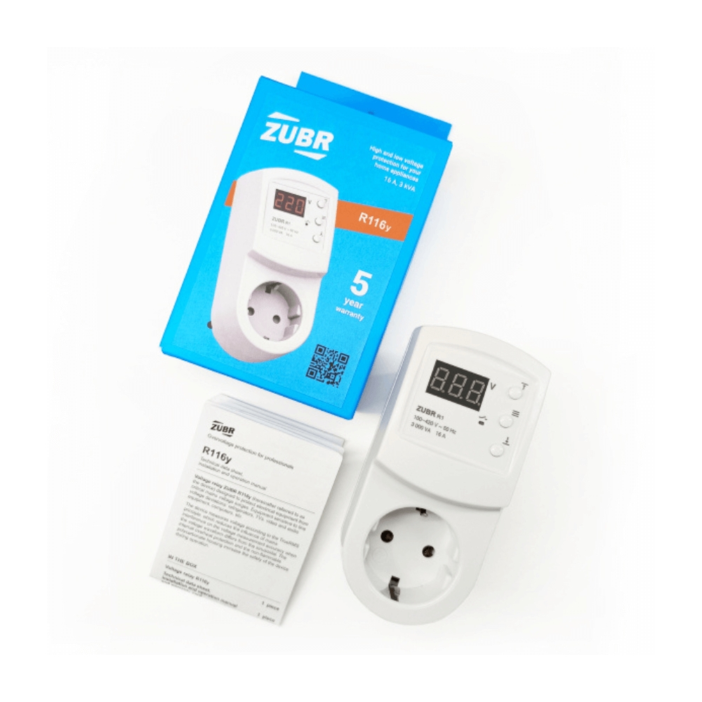 Releu de tensiune tip priza, cu protectie monofazata, 16A, 3000VA, ZUBR R116Y [4]
