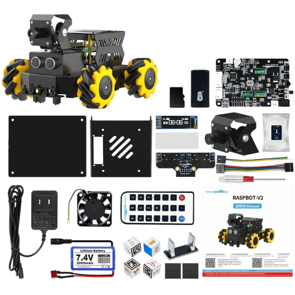 Kit robot inteligenta artificiala RASPBOT V2 Robot Car, compatibil Raspberry Pi 5 [3]