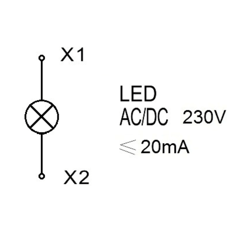 Lampa de semnalizare cu LED, monobloc, 230V-AC/DC, rosu, SCHRACK BZ501215-B [2]