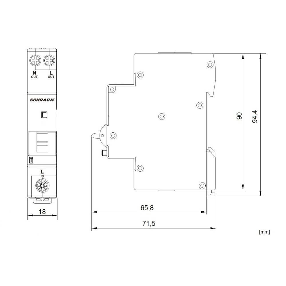 Diferential Tip A, C 10/003A, 1+N, 1 modul, 6kA, SCHRACK AI617510 [2]