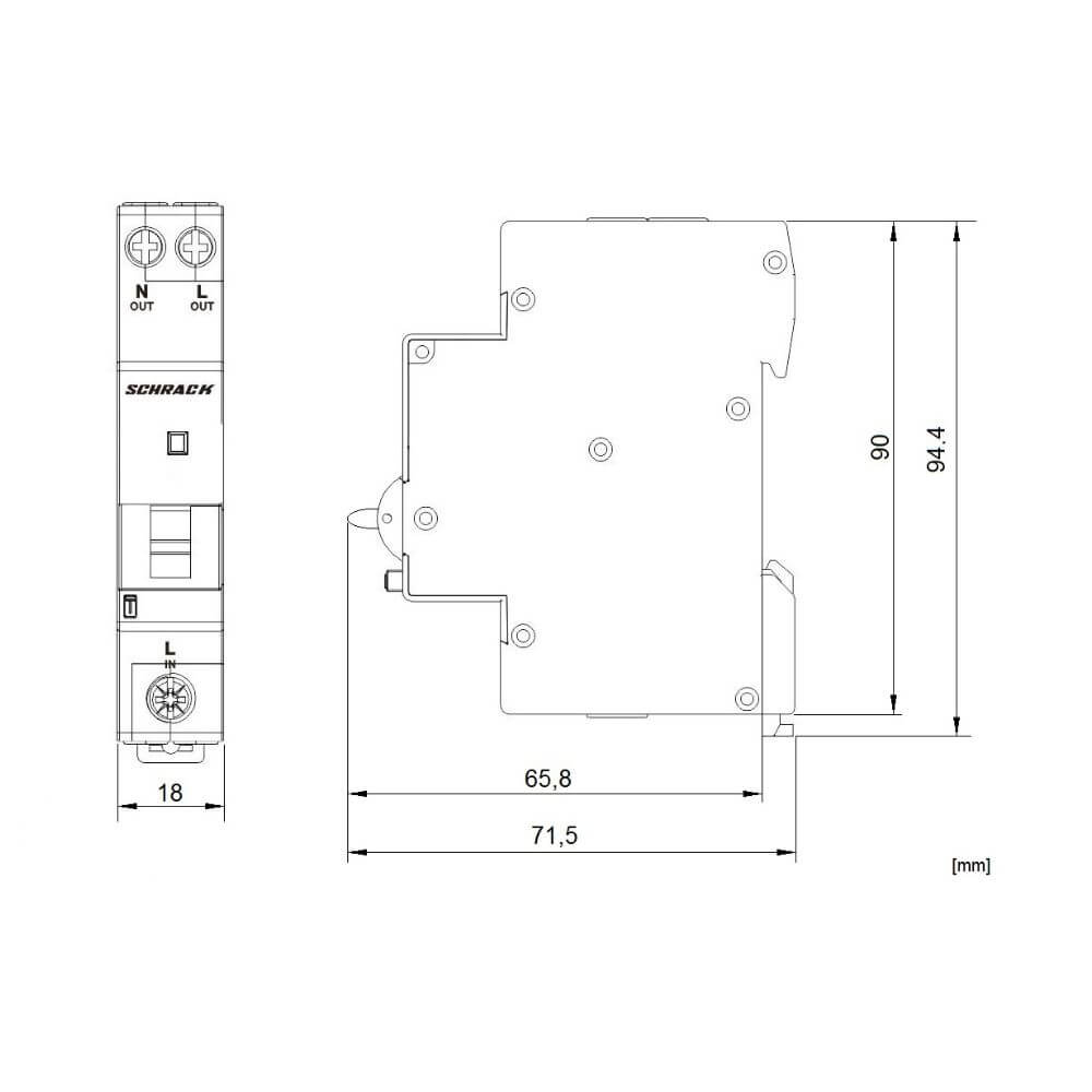 Intrerupator automat diferential, 6kA, 1P+N, 16A, 30mA, curba C, SCHRACK AI617516 [2]