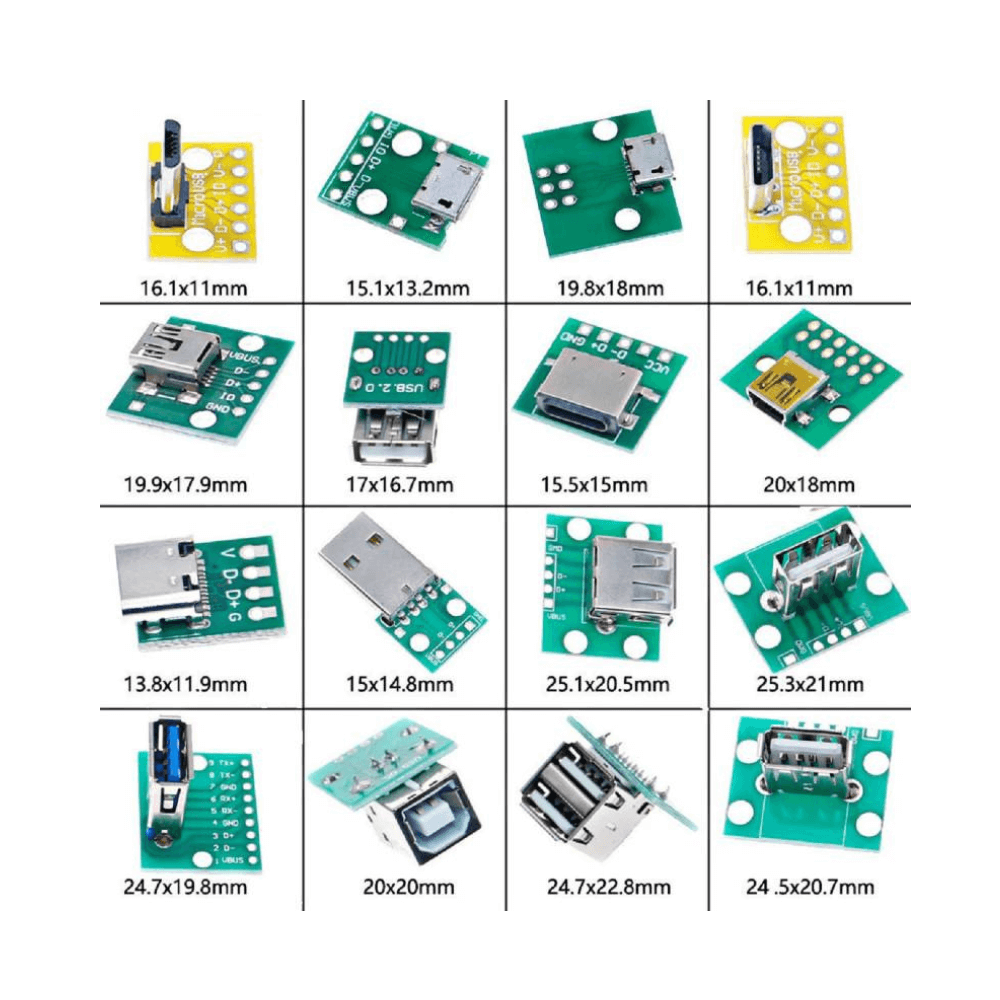 Set 16 conectori USB tip mama cu placa PCB, Bitmi 12319 [2]