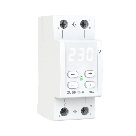 Contoare si Relee Electrice - Aparat protectie supratensiune si subtensiune ZUBR D2-50 TrueRMS