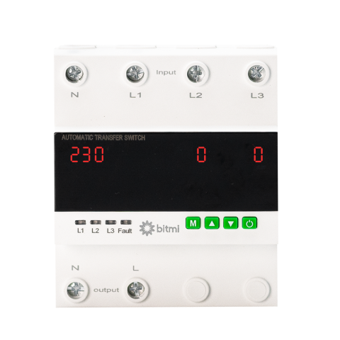 Contoare si Relee Electrice - Selector automat de faza ATS monofazat Bitmi 11857, 100A, protectie la tensiune