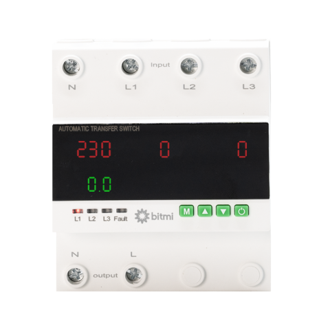 Contoare si Relee Electrice - Releu trifazat de protectie la supracurent si tensiune cu comutare de faza, 100A, Bitmi 11858