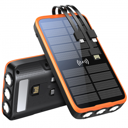 Baterie externa solara 20000 mah cu incarcare wireless [3]