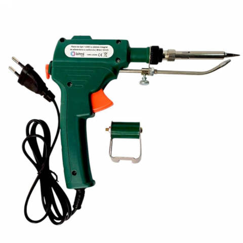 Letcon - Pistol de lipit 120W cu sistem integrat de alimentare a cositorului, Bitmi 10125