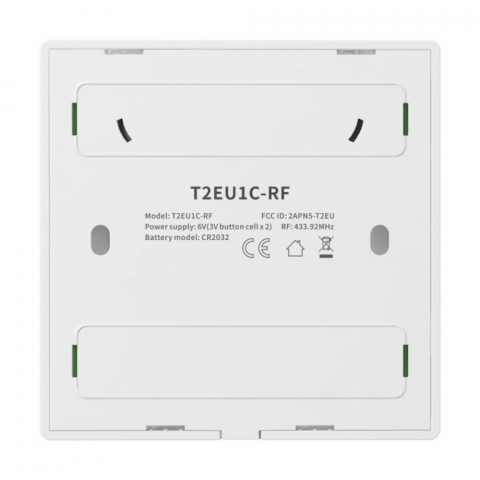 Buton touch Smart, Wifi + RF, 1 canal, alb, 433MHz, Sonoff T2EU1C-RF [1]