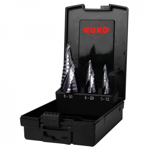 Burghie pentru Metal - Set burghie in trepte Ruko 101626EPRO HSS-E Co5 RuNaTec, 3 piese
