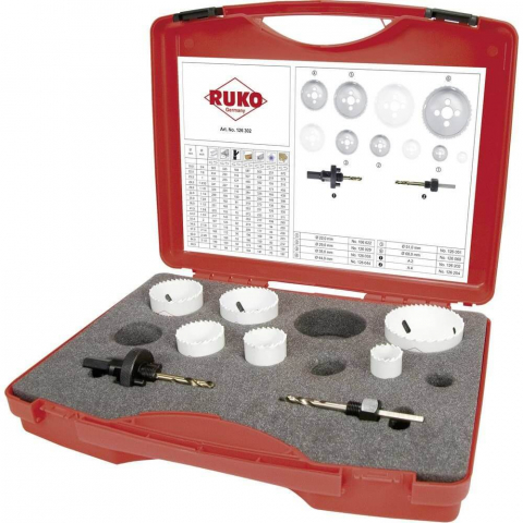 Burghie pentru Metal - Set de 8 carote HSSE-Co Ruko 126302, 22-68 mm²