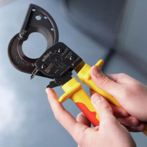Cleste tip foarfeca cu clichet pentru taiat cabluri electrice 34 mm, Wiha 46674 [4]