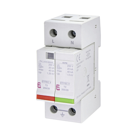 Distributie Comutatie si Protectie - Protectie supratensiune ETITEC V T2 255/20 1+1 - ETI 002442954