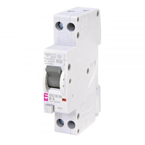 Electrice - Siguranta automata cu protectie diferentiala RCBO KZS-1M-UNI 1p+N A B6/0.03 ETI 002176021
