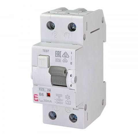 Electrice - Siguranta automata cu protectie diferentiala RCBO KZS-2M A B6/0.03 ETI 002173201