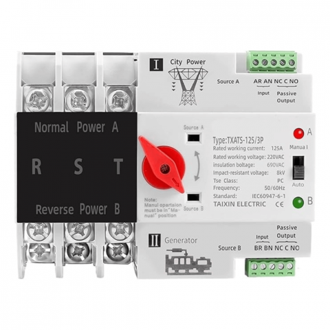 Electrice - Comutator ATS trifazic pentru retele urbane, 125A - TAXNELE TXATS-125A-3P