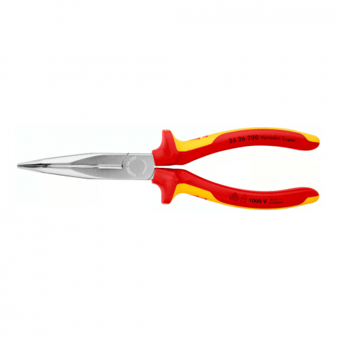 Clesti Electrician 1000V - Cleste VDE cu varf semirotund indoit si tais lateral Knipex 26 26 200